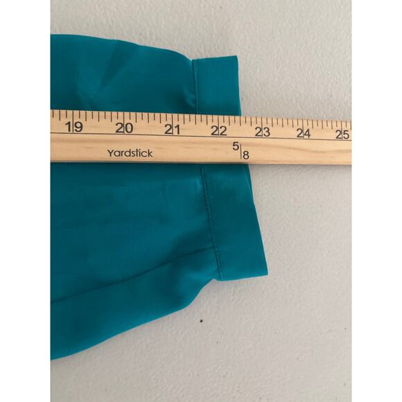 Chico's Blouse Womens Size 3 XL Turquoise V-Neck Long Sleeve Office Career Shirt - Picture 6 of 9